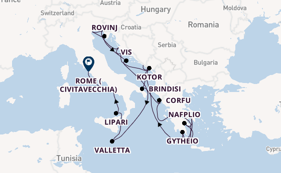 Mediterranean Sea from Dubrovnik, Croatia with the Seabourn Ovation 