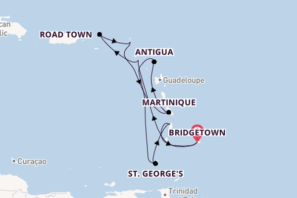 Southern Caribbean from Bridgetown, Barbados with the Arvia