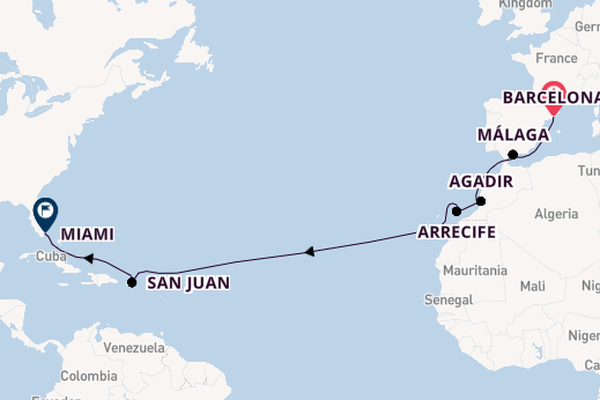 Transatlantic from Barcelona, Spain with the Allura