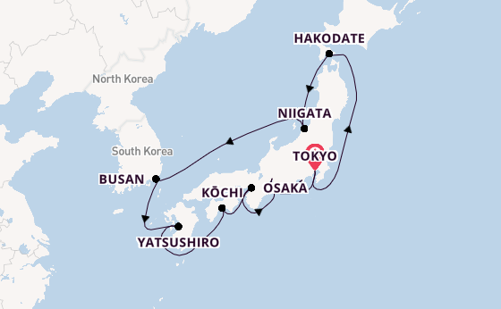Japan from Tokyo, Japan with the Sapphire Princess