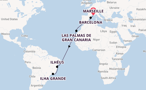 Transatlantic from Marseille, France with the MSC Divina