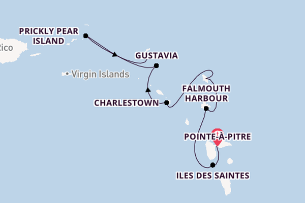 Zuidelijke Caraïben vanaf Pointe-à-Pitre, Guadeloupe met de Le Ponant