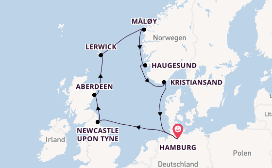 Großbritannien & Norwegen ab Hamburg