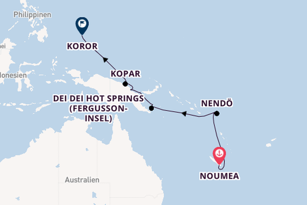 Südsee ab Noumea, Neukaledonien auf der HANSEATIC inspiration