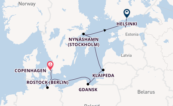 Baltic Sea from Copenhagen, Denmark with the Norwegian Jewel