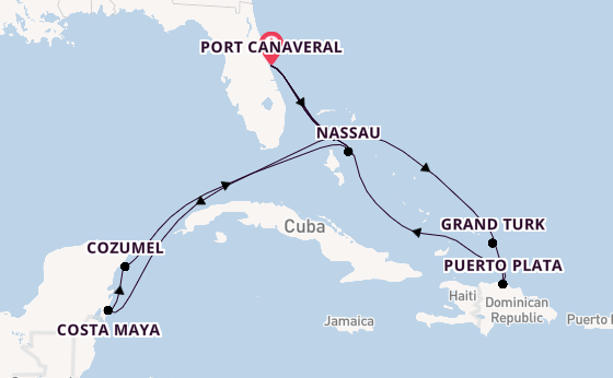 Caribbean vanaf Port Canaveral, Verenigde Staten met de MSC World Atlantic