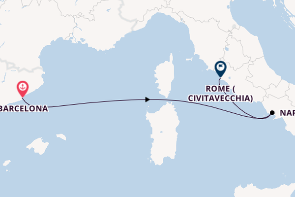 Western Mediterranean from Barcelona, Spain with the MSC Divina