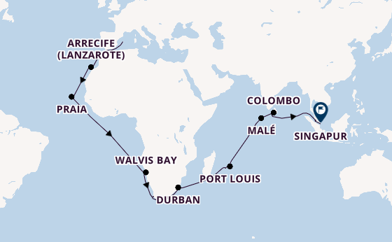 Südliches Afrika ab Deutschland auf der Mein Schiff 6