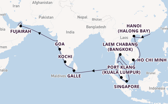 South East Asia from Hong Kong, China with the Nautica