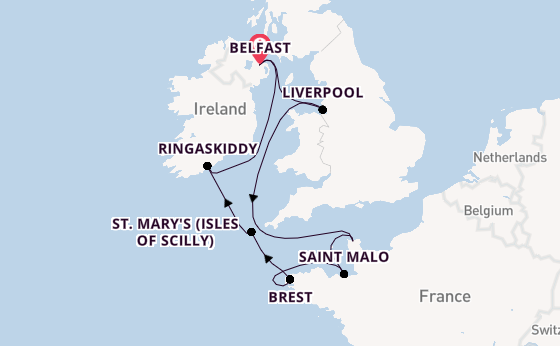 Sailing from Belfast via St. Mary's (Isles of Scilly)