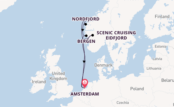 Norway from Amsterdam, Netherlands with the Zuiderdam