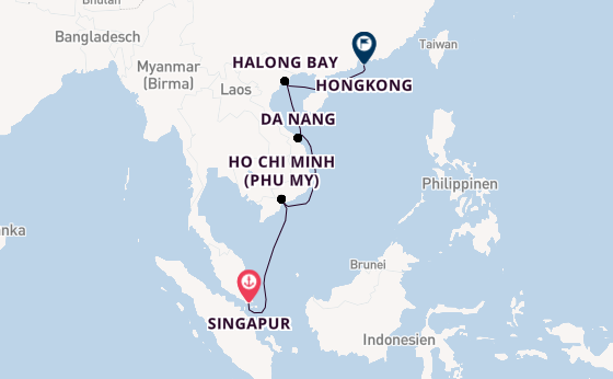 Südostasien ab Singapur, Singapur auf der Explora III