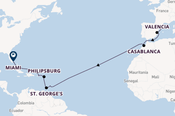 Transatlantic & Repositioning from Barcelona, Spain with the MSC Seaside