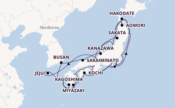 Japan ab Tokio, Japan auf der Diamond Princess