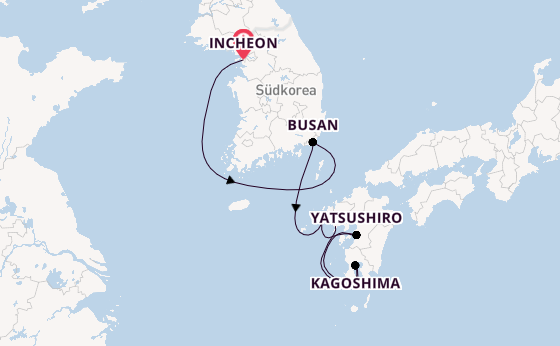 Ostasien ab Incheon, Südkorea auf der Costa Serena