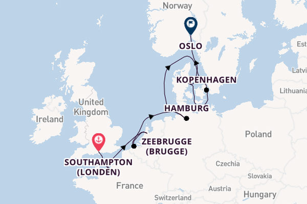 Engeland vanaf Southampton (Londen), Engeland met de Norwegian Dawn
