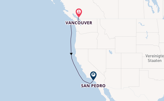 USA Westküste ab Vancouver, Kanada auf der Emerald Princess