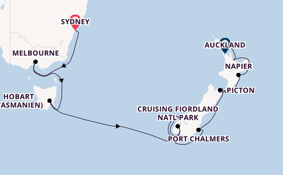 Australien und Neuseeland ab Sydney auf der Noordam