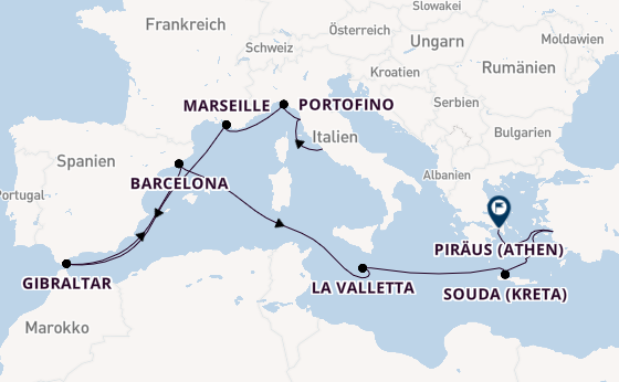Mittelmeer ab Civitavecchia (Rom), Italien auf der Nieuw Amsterdam