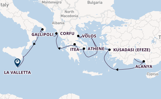 Middellandse Zee vanaf Antalya, Turkije met de Le Dumont-d'Urville