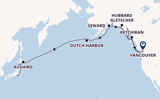 Transpazifik ab Tokio, Japan auf der Explora III