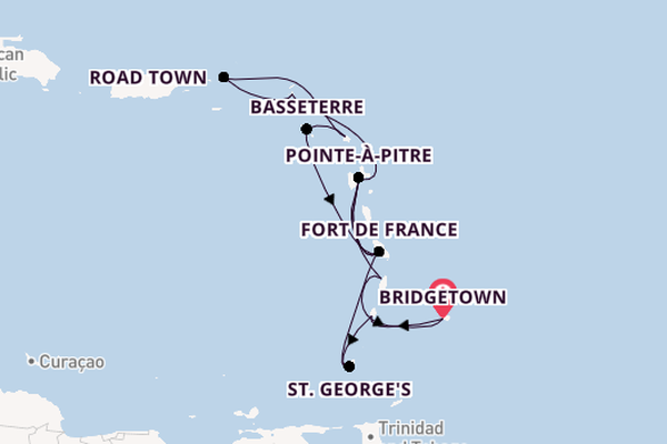 Southern Caribbean from Bridgetown, Barbados with the MSC Virtuosa