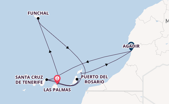 Kanarische Inseln ab Las Palmas, Gran Canaria auf AIDAblu