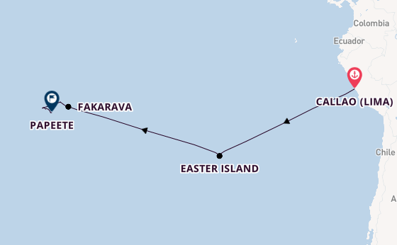 French Polynesia from Callao (Lima), Peru with the Seven Seas Mariner