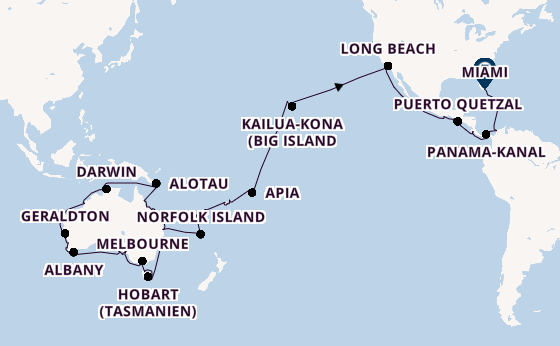 Transpazifik ab Sydney auf der Seabourn Quest