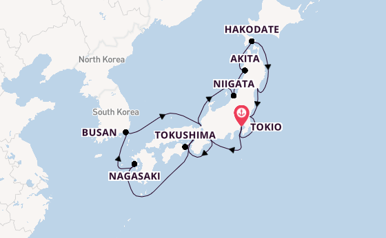 Japan vanaf Tokio, Japan met de Sapphire Princess