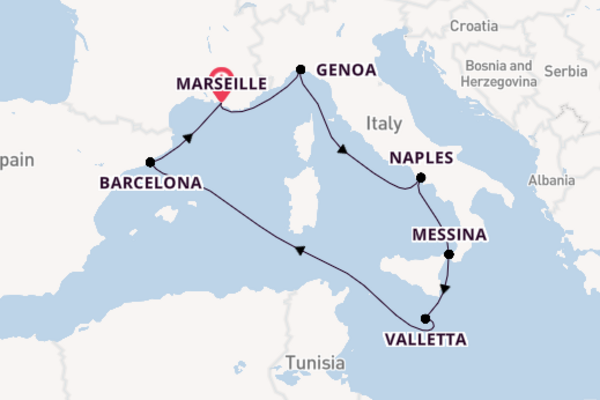 Western Mediterranean from Marseille with the MSC World Europa