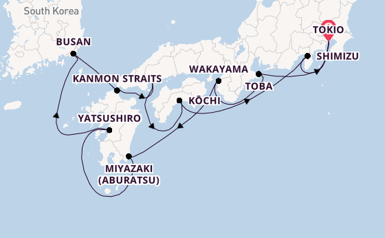 Japan vanaf Tokio, Japan met de Sapphire Princess