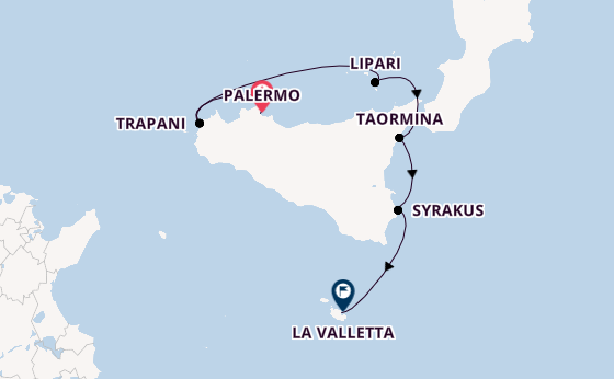 Westliches Mittelmeer ab Palermo, Sizilien auf der L'Austral