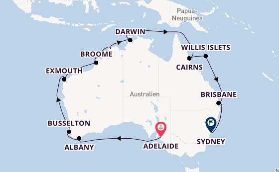Australien ab Adelaide, Australien auf der Grand Princess