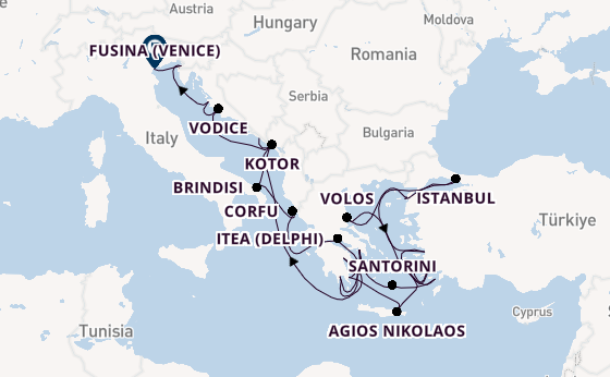 Eastern Mediterranean from Dubrovnik, Croatia with the Seabourn Ovation 