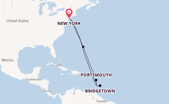 Caribbean vanaf New York, Verenigde Staten met de Queen Mary 2