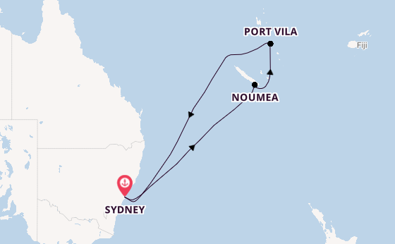 Zuidelijke Stille Oceaan vanaf Sydney, Australië met de Anthem of the Seas®