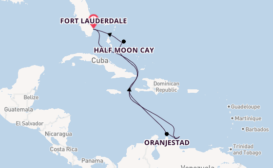 Caribbean vanaf Fort Lauderdale, Verenigde Staten met de Oosterdam
