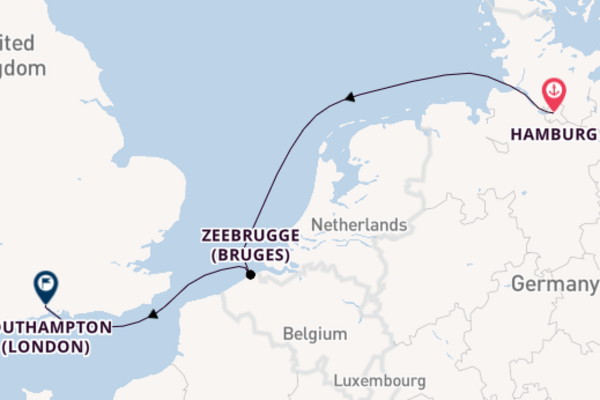 Sailing with the Queen Mary 2 to Southampton (London) from Hamburg