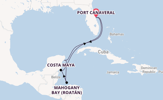 Western Caribbean from Port Canaveral, Florida, USA with the Celebrity Apex