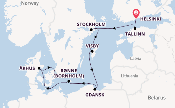 Oostzee vanaf Helsinki, Finland met de Regal Princess