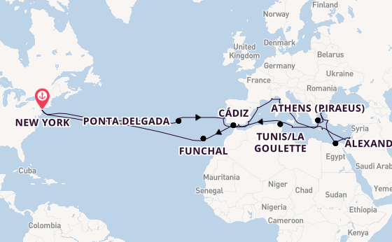 Transatlantic from New York, USA with the Volendam
