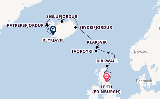 Scotland from Leith (Edinburgh), Scotland with the Seabourn Venture