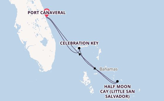 Caribbean from Port Canaveral, Florida, USA with the Carnival Glory