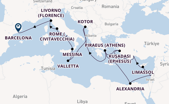 Mediterranean from Piraeus (Athens), Greece with the Rotterdam