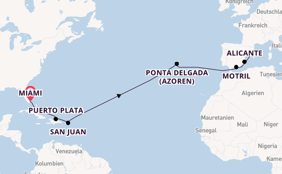 Transatlantik ab Miami auf der Norwegian Star