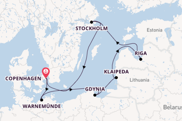 Baltic Sea from Copenhagen, Denmark with the MSC Magnifica