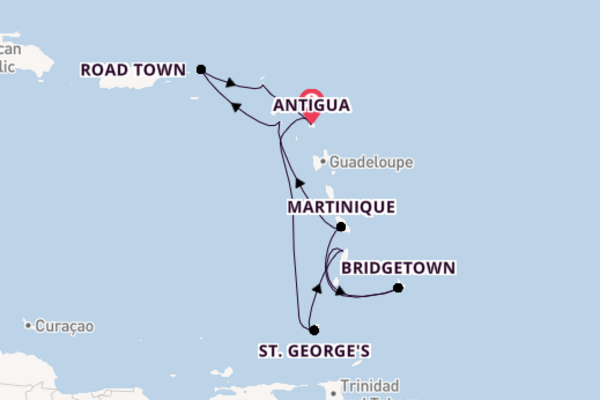 Southern Caribbean from Antigua, Antigua and Barbuda with the Arvia