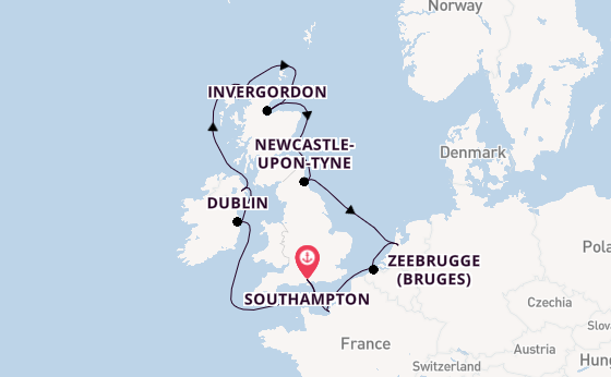 British Isles from Southampton, England with the Norwegian Sky