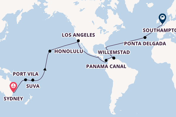 Luxury Oceans of Discovery: Sydney to Southampton & Sydney Stay